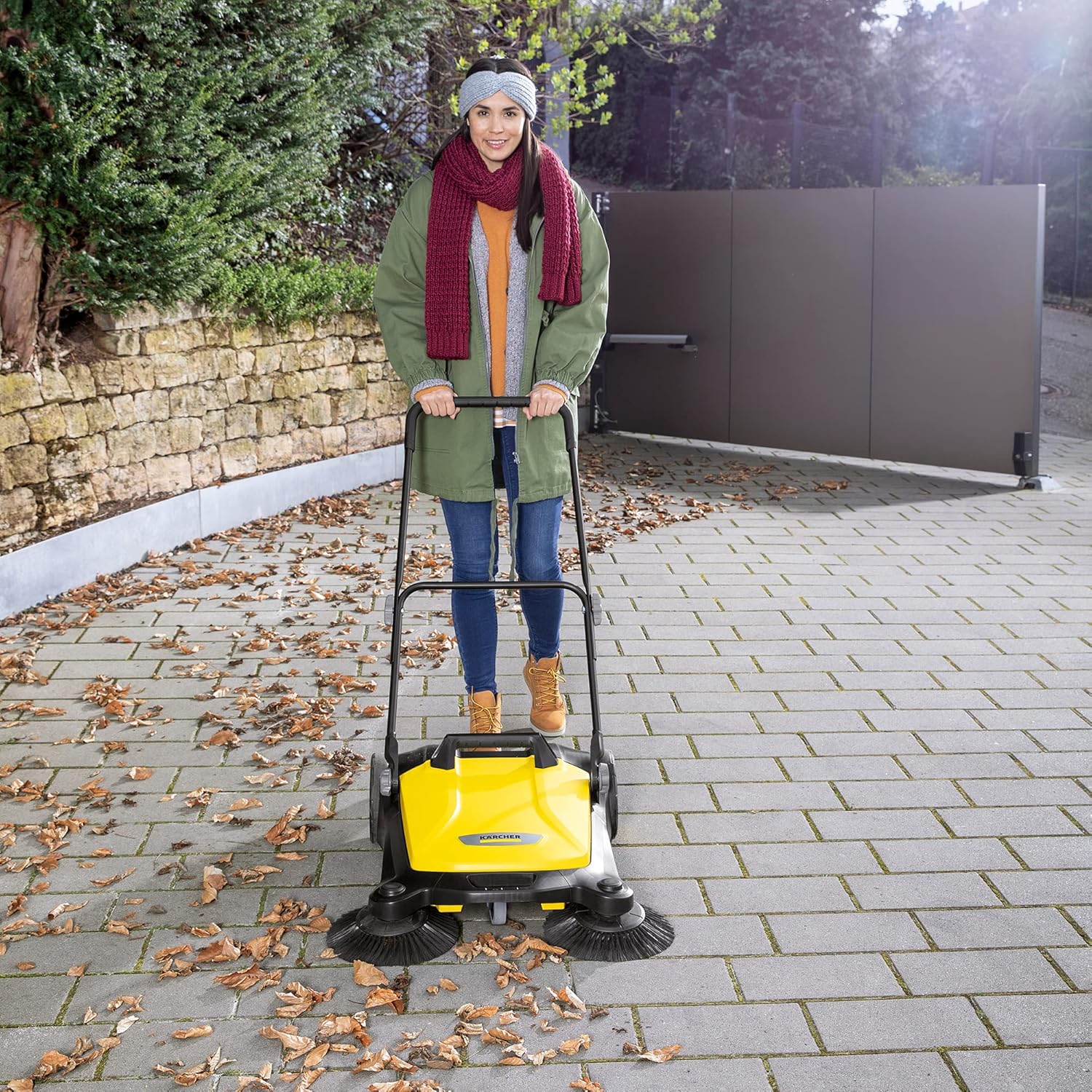 jardinite - S 4 balai mécanique, 68cm, capacité 20L, noir/jaune - 1.766-360.0