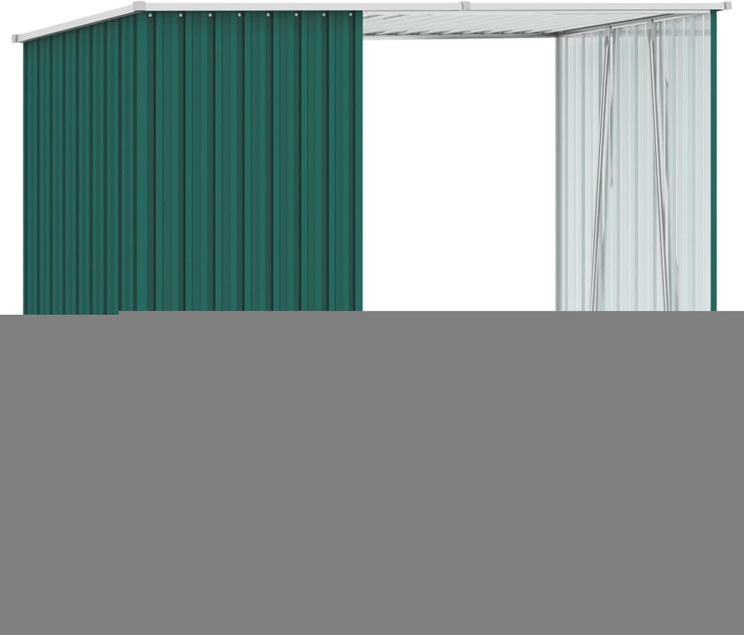 Abri à bois de jardin - 245x98x159 cm - acier galvanisé, grande capacité