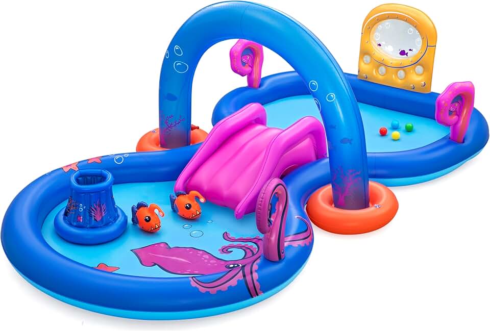 jardinite - Aire de Jeux Gonflable avec Piscine pour Enfants jardinite Sea Odyssey - 330 cm x 188 cm x 117 cm - Multicolore
