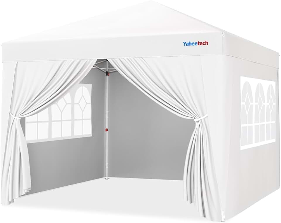 jardinite - tonnelle jardin série pliante - 3x3m - 4 parois, blanc