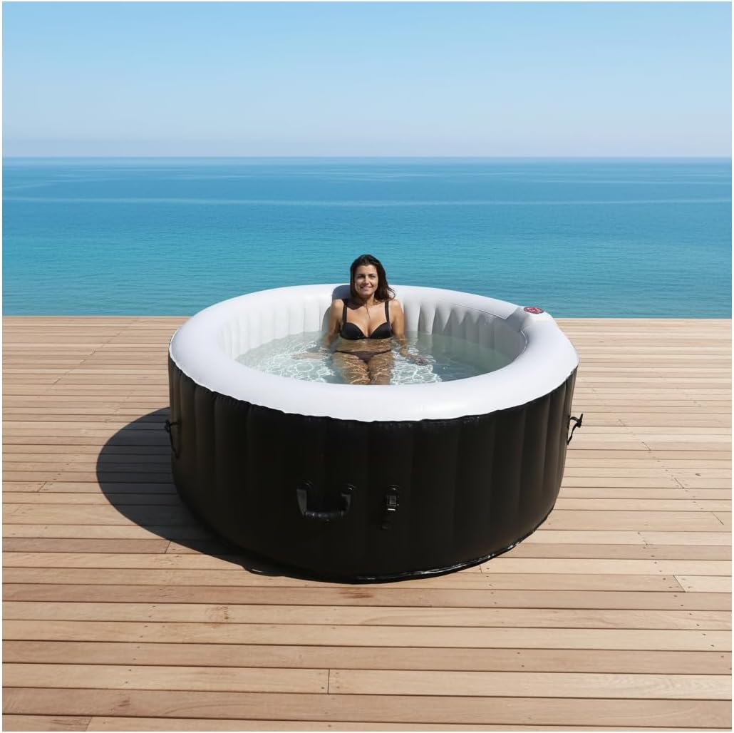Spa Gonflable 4 Places Rond Ospazia - Diamètre : 185 cm - Filtre et bâche Inclus