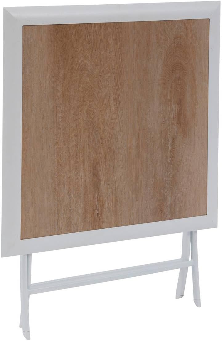 jardinite - Azua - 70x70 cm - table pliante 2 places aluminium Blanc