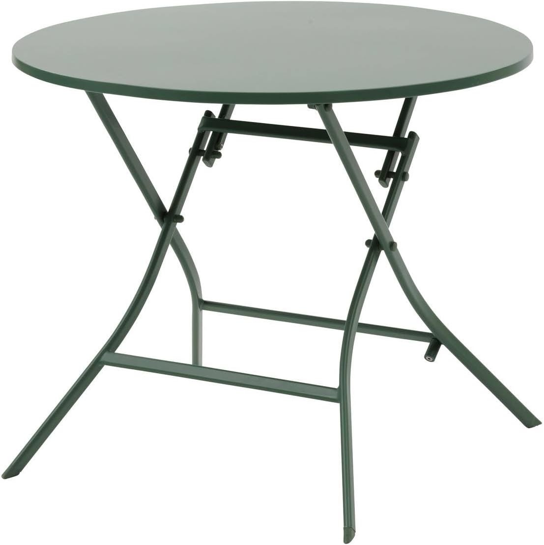 jardinite - Greensboro - table pliante acier 4 places, vert olive