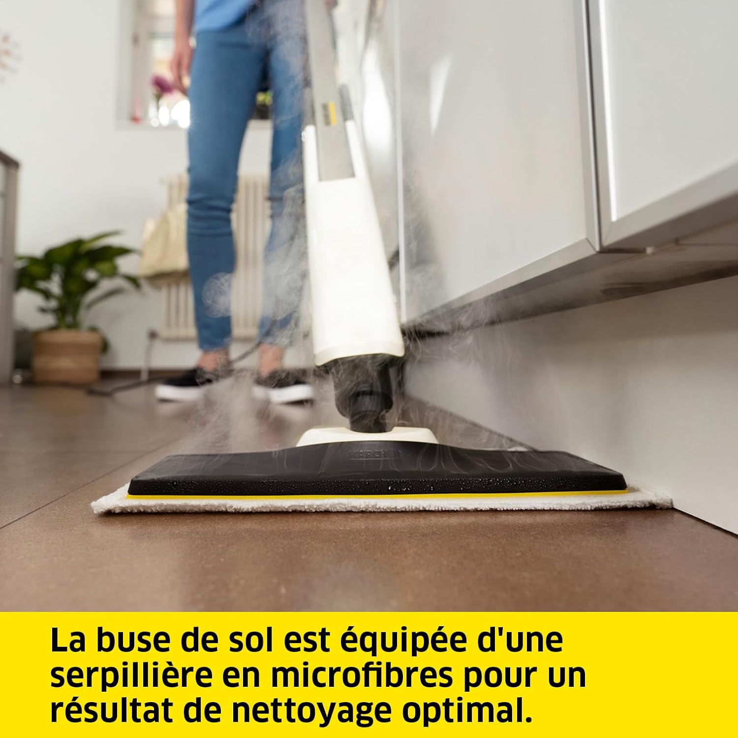 jardinite Nettoyeur Vapeur SC 2 Upright, Préchauffage : 30 s, Surface : 50 m², Réservoir : 0,4 l, Puissance : 1600 W, avec Buse de Sol EasyFix, Serpillière Microfibres, Cartouche Détartrante