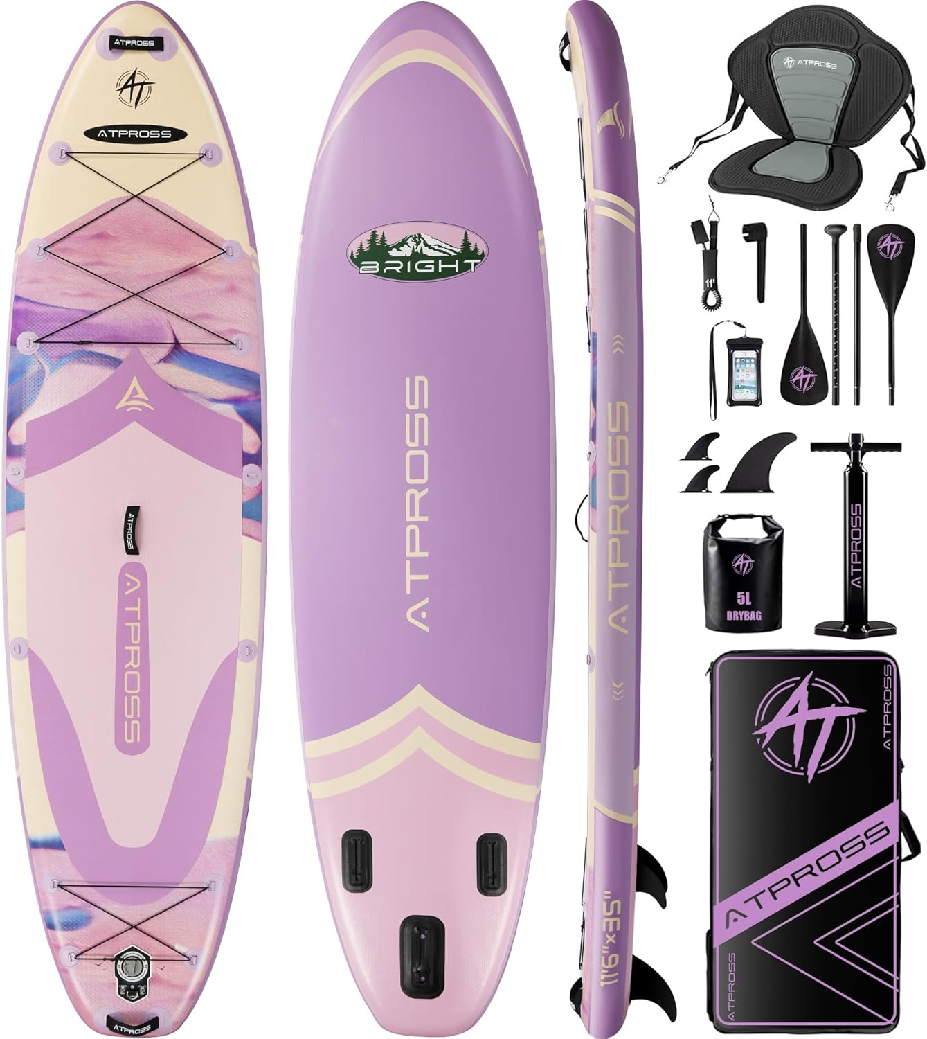 Planche à pagaie gonflable pour adultes, 350 x 89 x 15 cm, 200 kg, extra large, avec kit d'accessoires de SUP et sac à dos, planche de kayak antidérapante, stable, pour yoga, pêche, surf