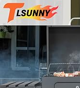 Le texte indique « LSUNNY » avec le logo en forme de flamme. Scène composite d'un patio extérieur reprenant l'image 1 montrant un coin salon et un foyer actif avec des flammes visibles.