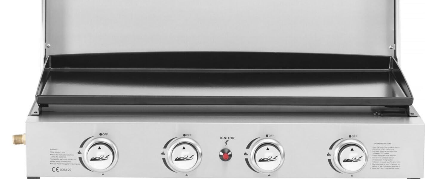 Équipement de cuisson ou de réchauffage en acier inoxydable de qualité professionnelle avec cadrans de commande et poignées, présentés sous différents angles.
