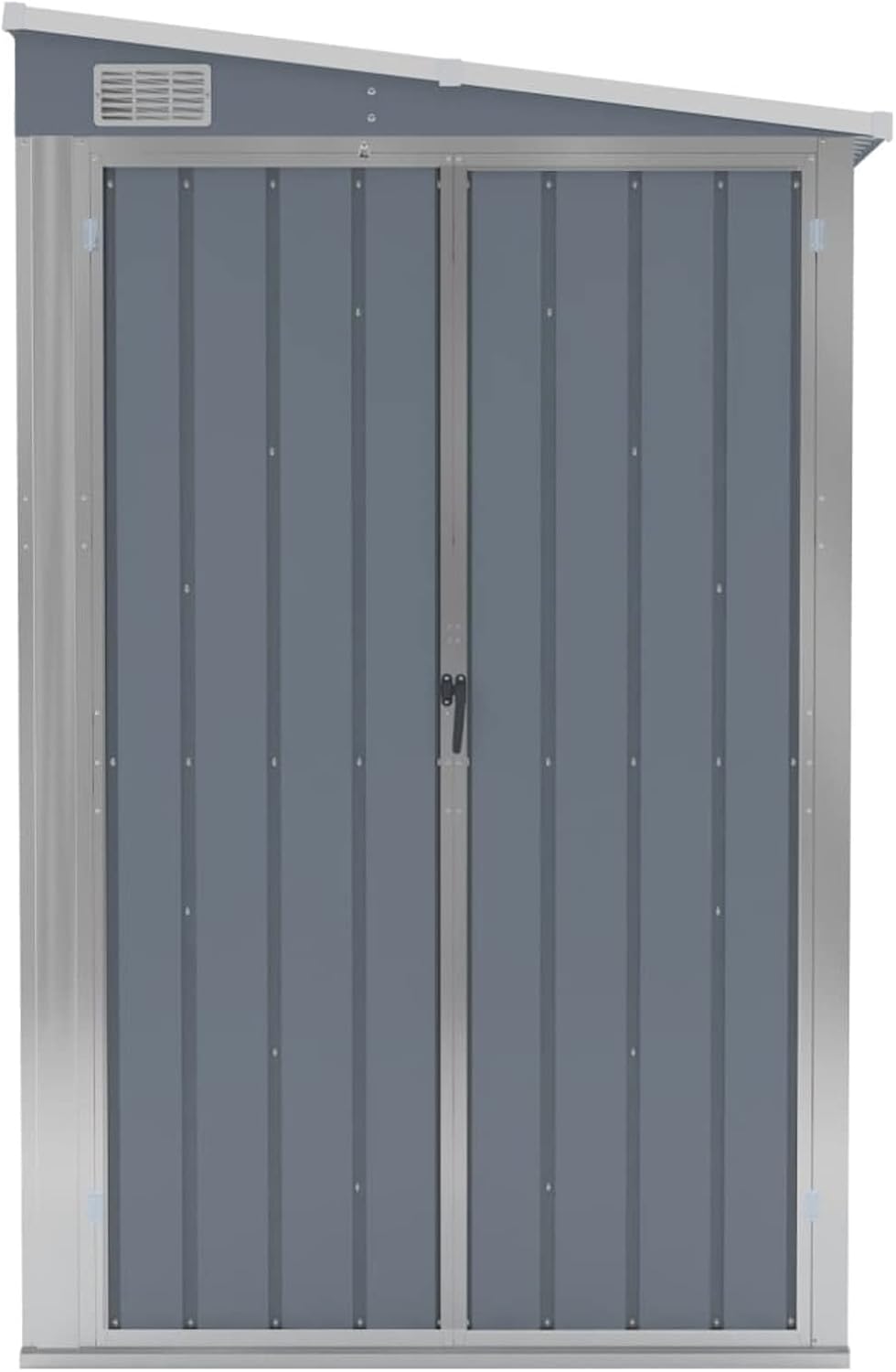 Abri de jardin mural acier galvanisé gris 118x382x178 cm, robuste