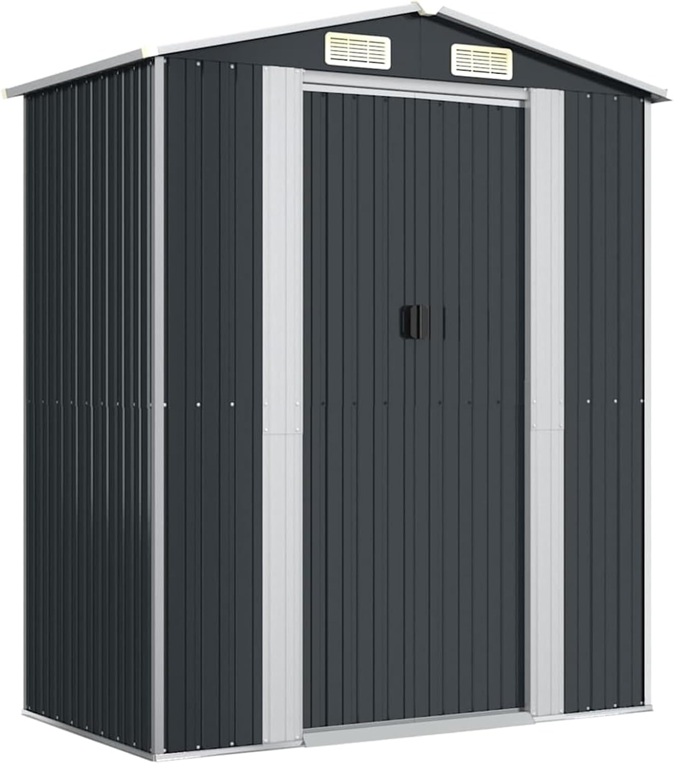 Abri de jardin extérieur acier galvanisé 192x108x223cm, anthracite