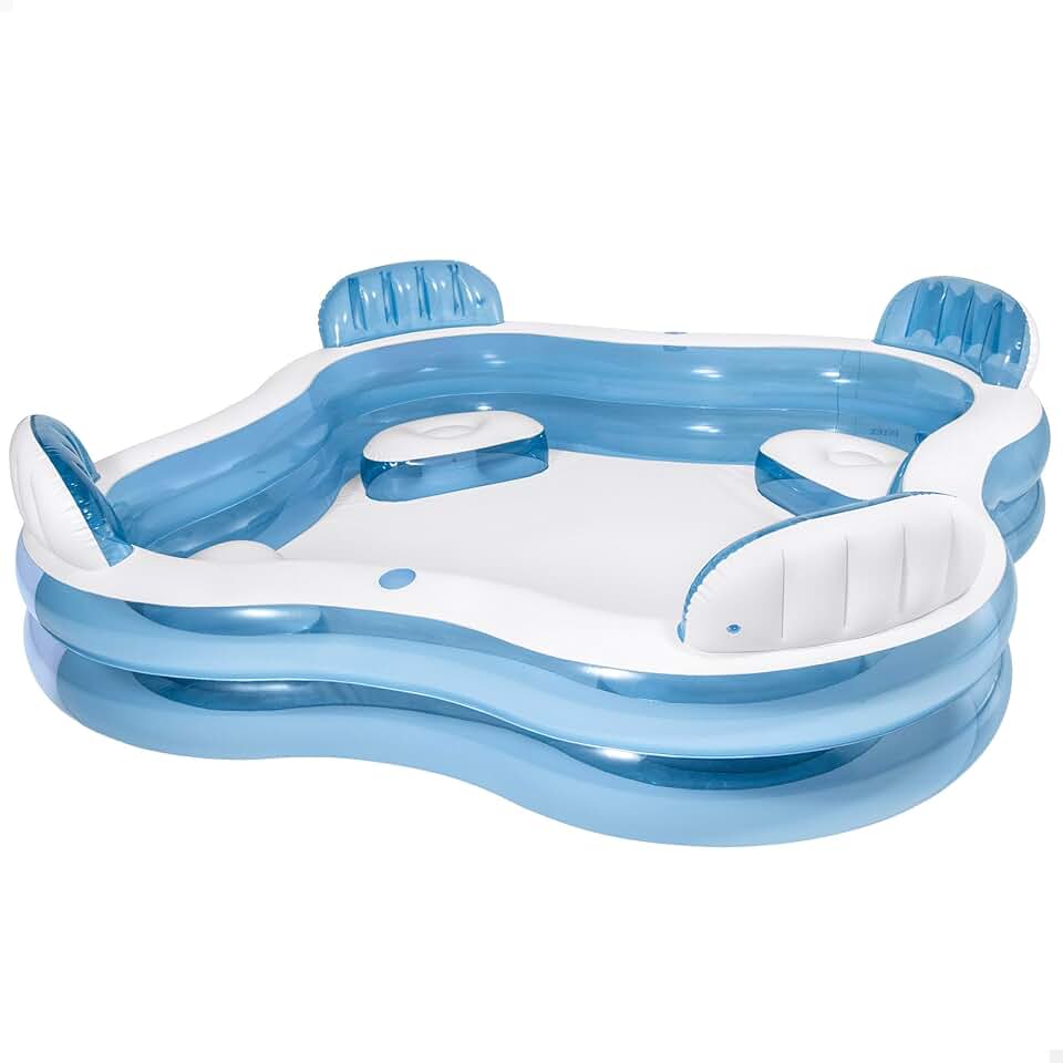 jardinite - piscine familiale avec sièges - 229x229x66 cm - 4 places confortables