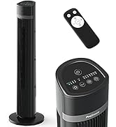 jardinite Ventilateur Colonne Oscillante, Tour de 100 cm, Oscillation de 90°, Puissance de 45 Wa...