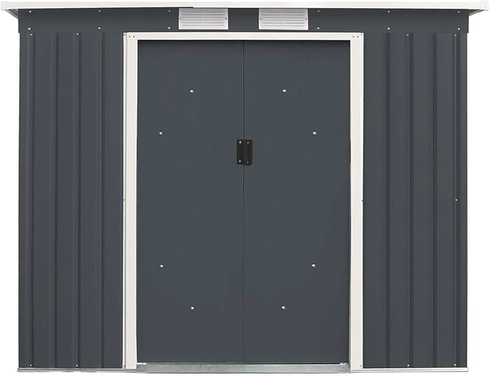 jardinite - abri de jardin série 2,7m² - 213x130x173cm - acier, 2 portes, 2 fenêtres