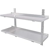 jardinite Étagère Murale INOX Cuisine Tablette Flottante Pose Murale Catering 2 Couches (120 * 30cm)