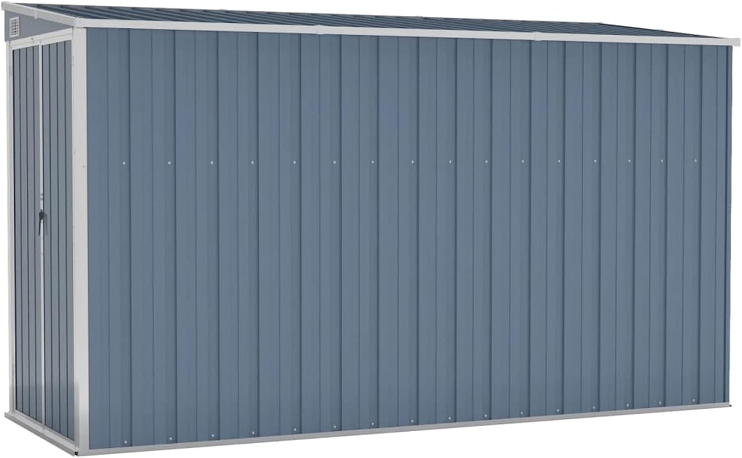 Abri de jardin mural acier galvanisé 118x288x178 cm - gris