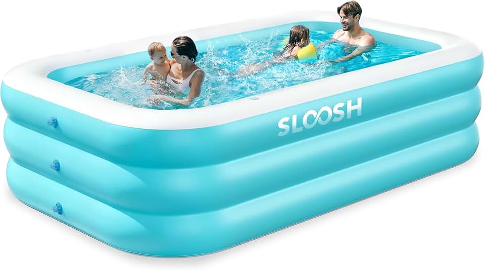 jardinite - piscine gonflable familiale avec sièges - 304x183x56 cm - épaisse et durable
