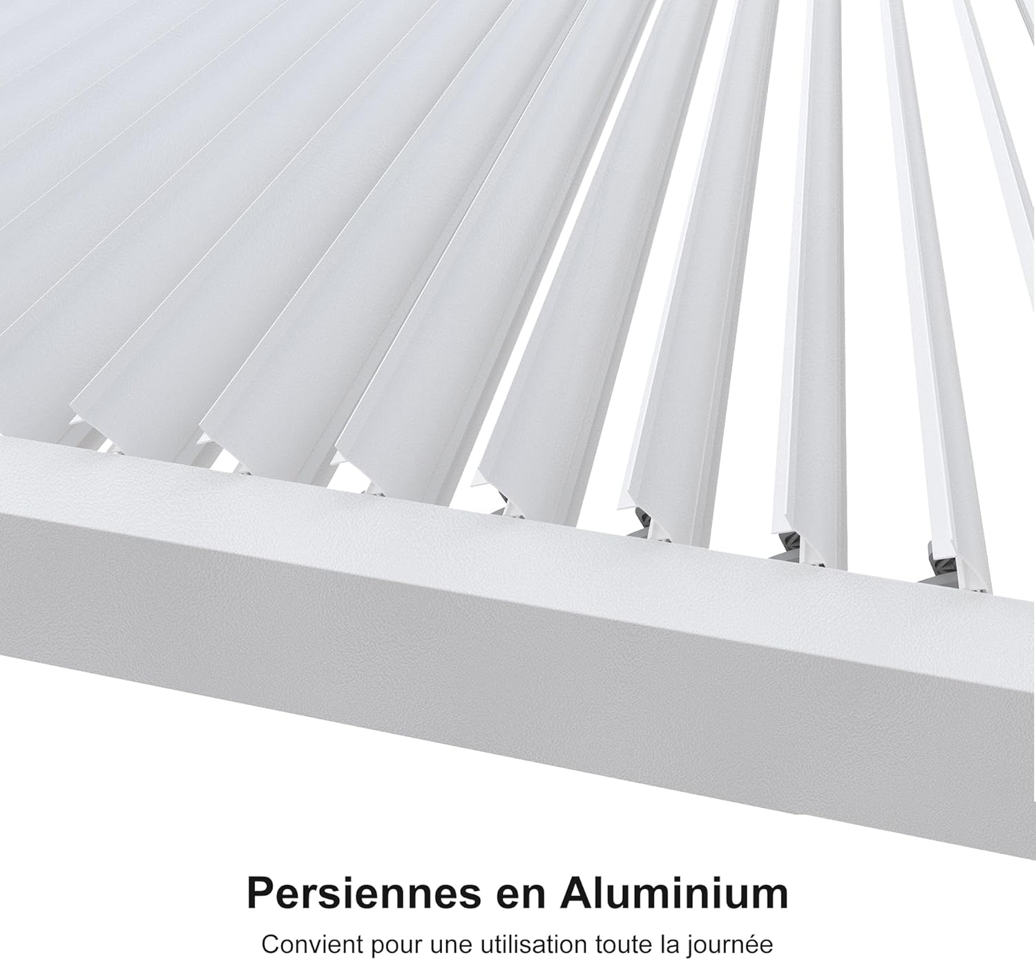 jardinite - Pergola Bioclimatique - 4,24x3m - Aluminium, lames orientables, blanc