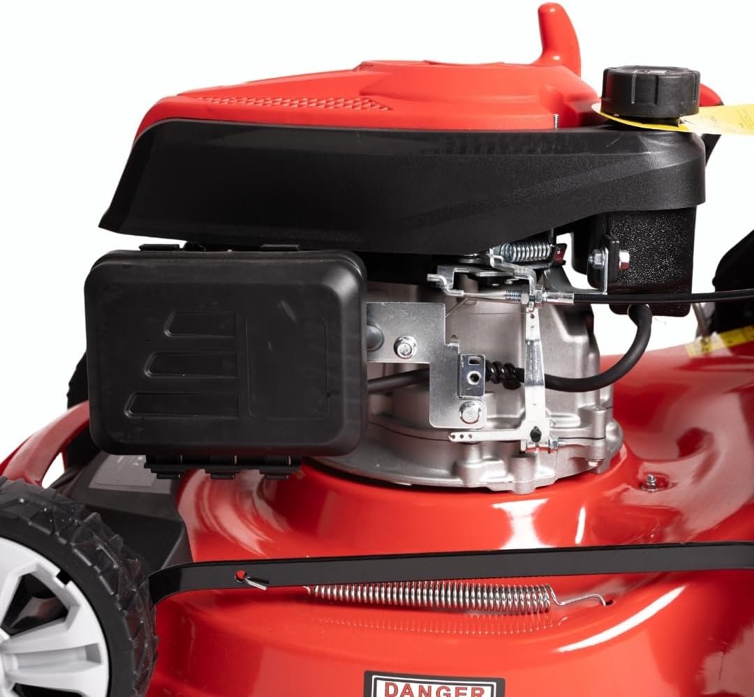 jardinite Tondeuse à gazon à explosion automotrice 4in1-4 CV, Tondeuse à gazon thermique autoportée - Moteur 170cc 4 temps avec autotraction - Largeur de coupe 51 cm - Mulching - Panier de collecte 60L