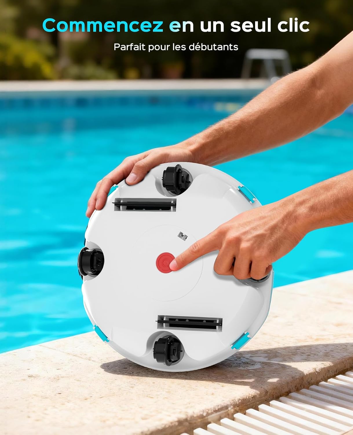 WINNY - 200 Robot Piscine - 60m² - sans fil, autonomie 75min, double filtration