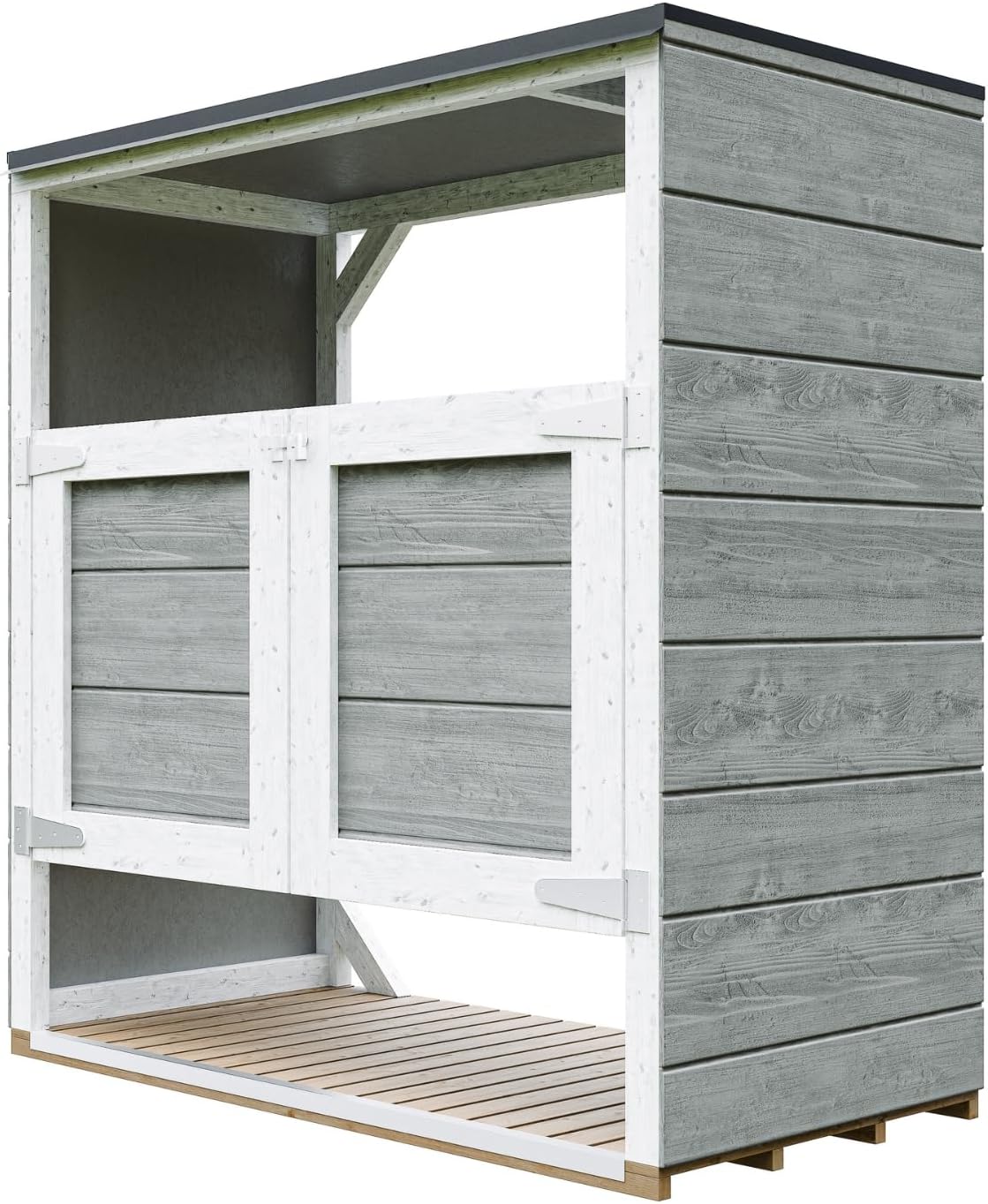 Abri de Jardin pour poubelles, Cache Poubelle extérieur 2x240L – Coffre de Rangement Exterieur, Armoire de Jardin, cabane de Jardin Exterieur – jardinite M980A-TUNDRA Grey