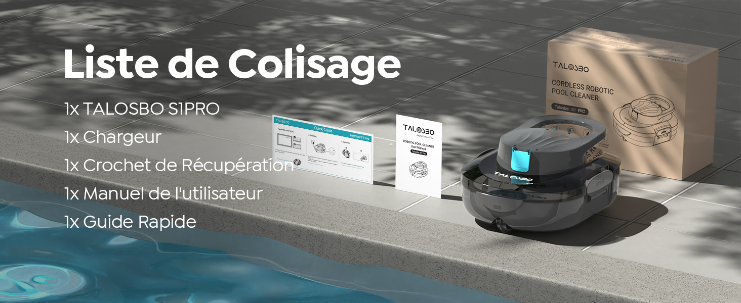 Le texte indique « Liste de Colisage ». Documentation du produit ou image de l'emballage présentant les spécifications techniques en français.