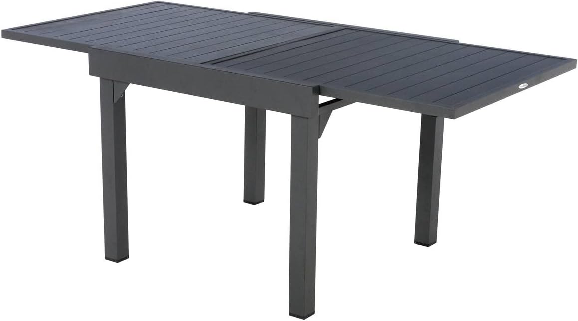 jardinite - Piazza extensible - 180/240x90 cm - alu gris, 8 places