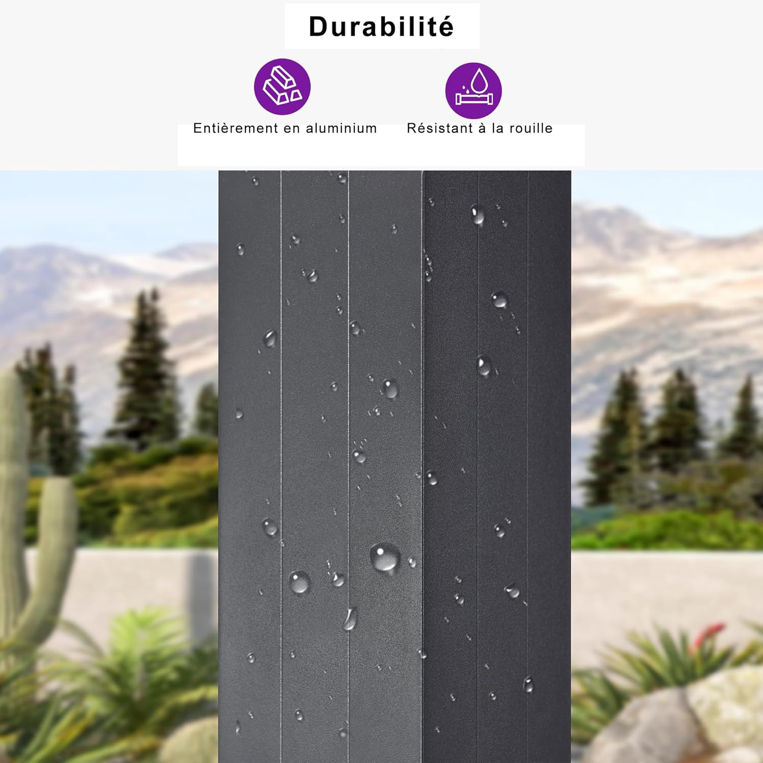 jardinite - pergola bioclimatique - 4,24x3,3m - alu, persienne fixes, gris