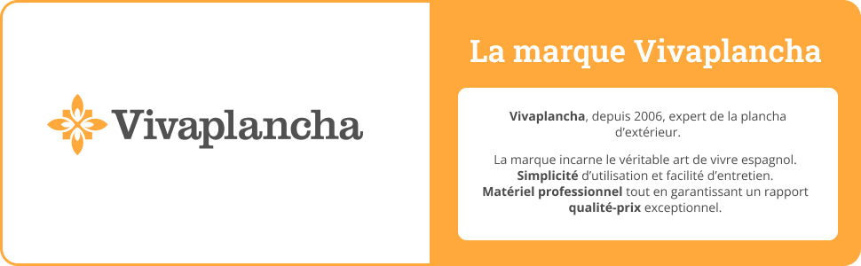 de la marque jardinite décrivant la marque en tant qu'experte en matière de grillades à la plancha, mettant l'accent sur