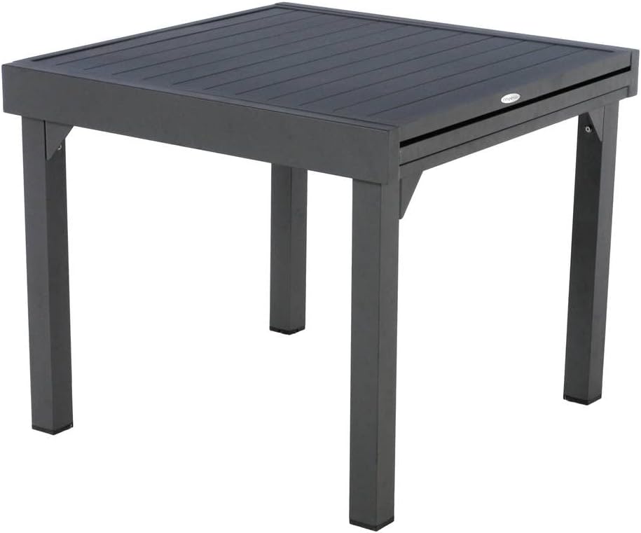 jardinite - Piazza extensible - 180/240x90 cm - alu gris, 8 places