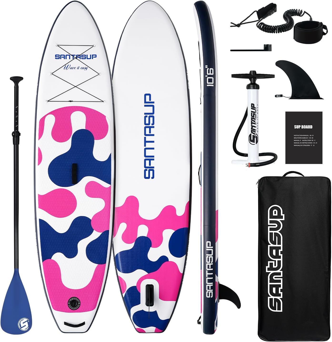 Tableau Gonflable Stand Up Paddle avec Accessoires Sup, Pont EVA antidérapant, Tableau Large 10'6