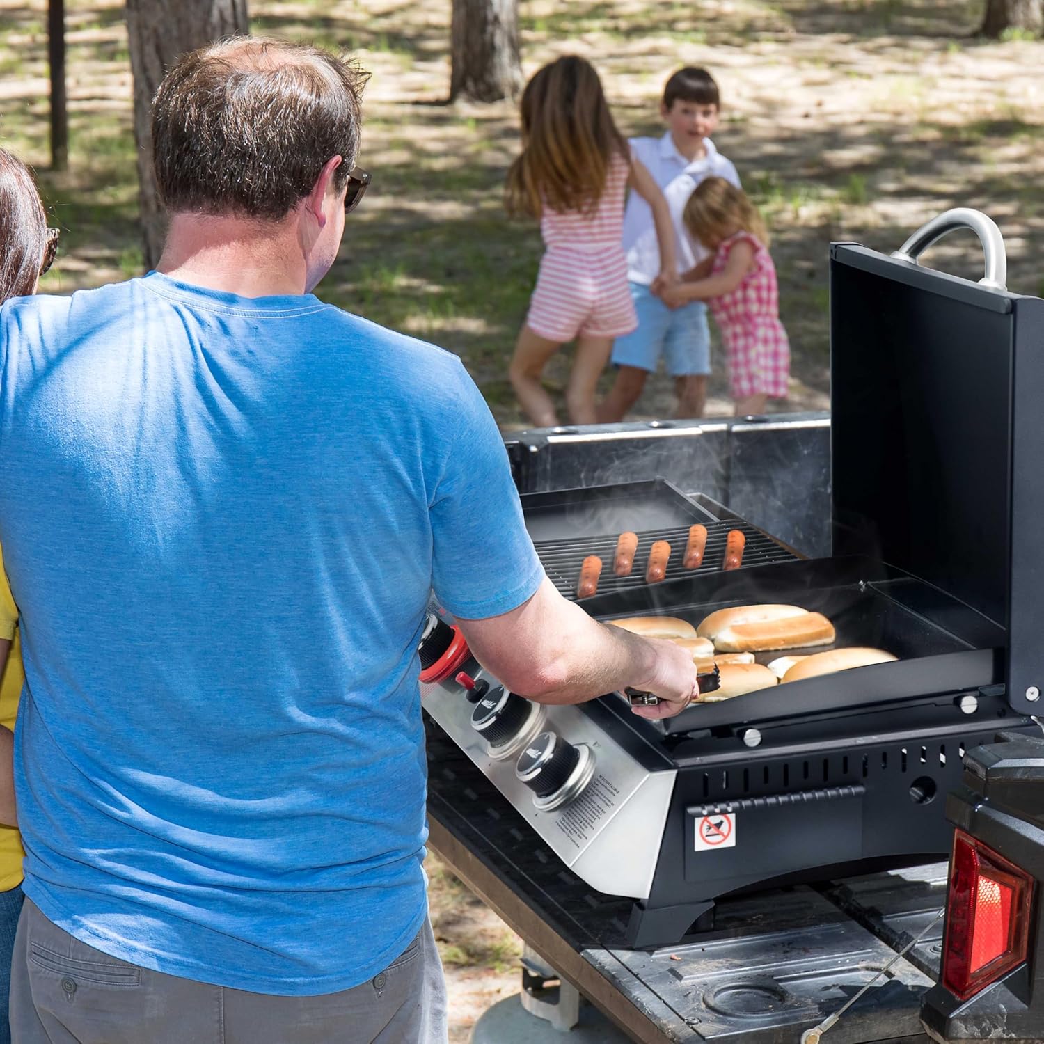 jardinite - barbecue gaz 3 brûleurs - 8,5kW - plancha, grille, couvercle multifonction
