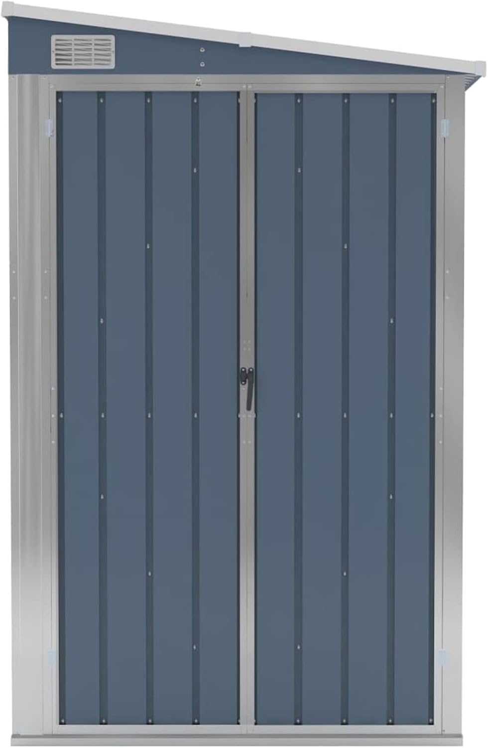 Abri de jardin mural en acier galvanisé gris 118 x 194 x 178 cm