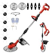 Débroussailleuse avec brosse anti-mauvaises herbes pour batteries jardinite, débroussailleuse sans fil 21 V, manche télescopique 100-140 cm (2...