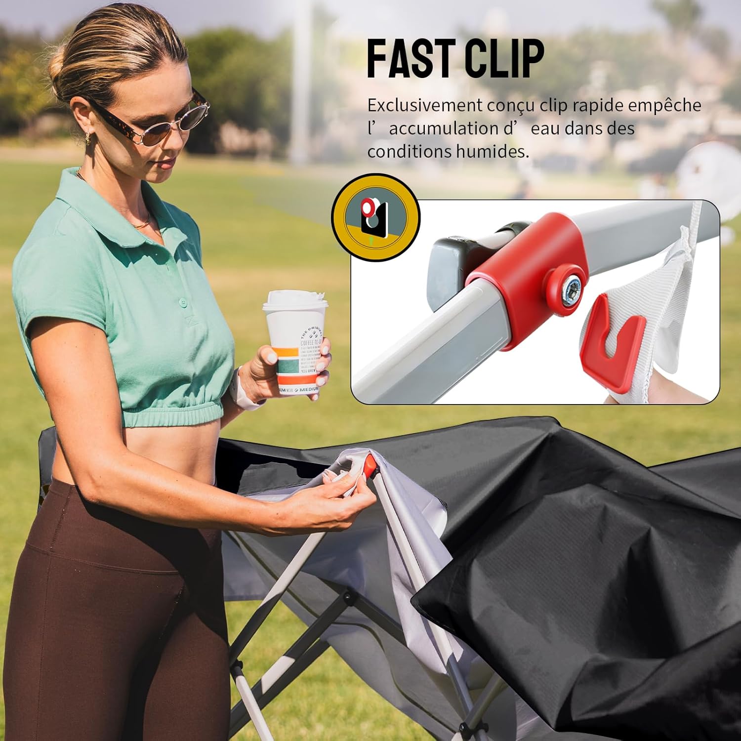 jardinite - Tonnelle pliante 3x3m imperméable, P/Pop-Up, 4 parois amovibles, Sac, UPF 50+ - CN0032