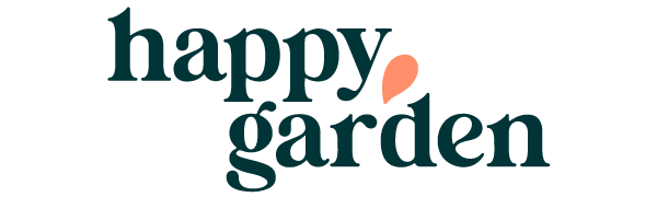Logo jardinite couleur vert dense sur fond blanc avec une goutte orange