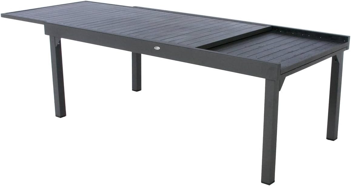 jardinite - Piazza - 230/340x100 cm - table extensible 12 places, aluminium antirouille