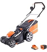 jardinite Tondeuse à Gazon Rotative Sans Fil 37cm, avec Batterie Lithium-Ion 40V et Chargeur Rap...