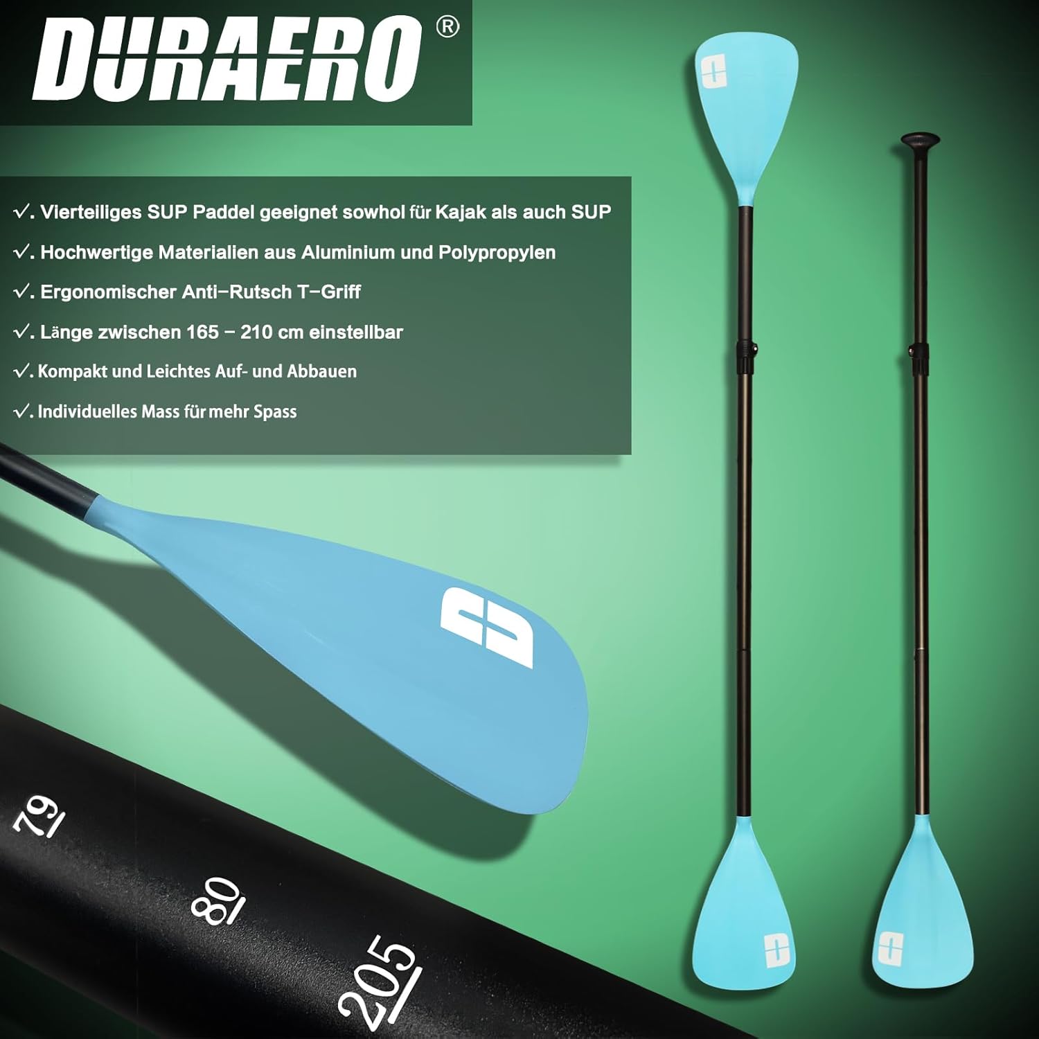 Siège de Kayak Gonflable Stand Up Paddle et Support de caméra, pagaie 2 en 1 330x76x15cm, Pompe jusqu'à 150kg avec Sangle de Pied, Sac à Dos