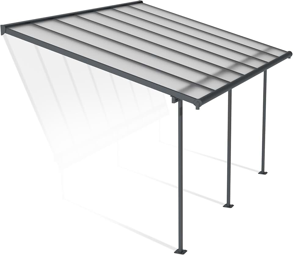 jardinite - Sierra - 3x4.25m pergola alu/polycarbonate, gris, moderne