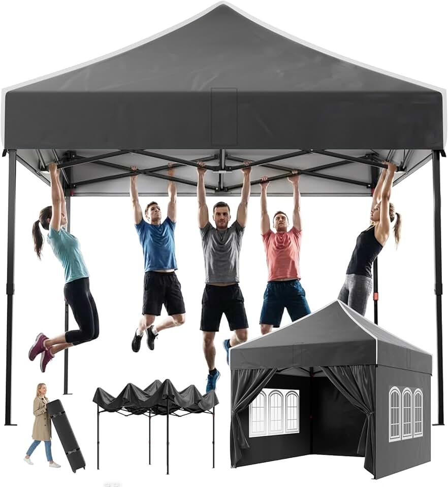 jardinite - tonnelle pliante - 3x3m - imperméable, UV50+, hauteur réglable, panneaux latéraux