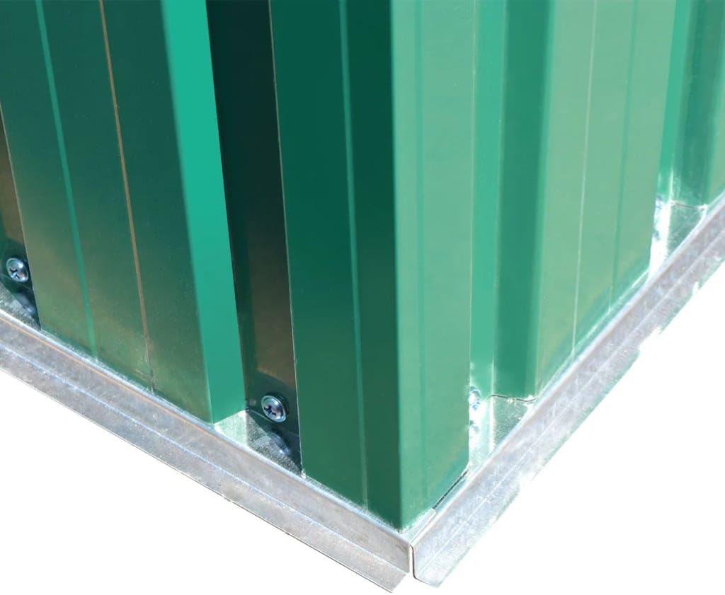 Abri de stockage métal - 204x132x186 cm - rangement jardin vert