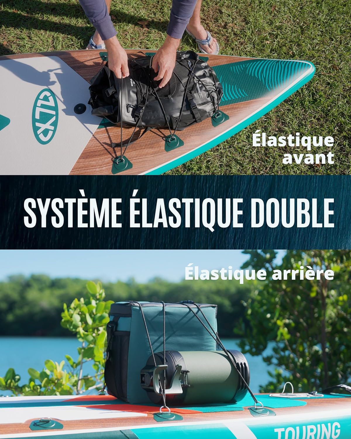 ZLX Planche de Paddle Gonflable Touring 350cm avec Siège Kayak | Sup Rapide et Stable Longue Distance, Charge 180kg, Stand Up Paddle Board Exploration Global Recycled Standard