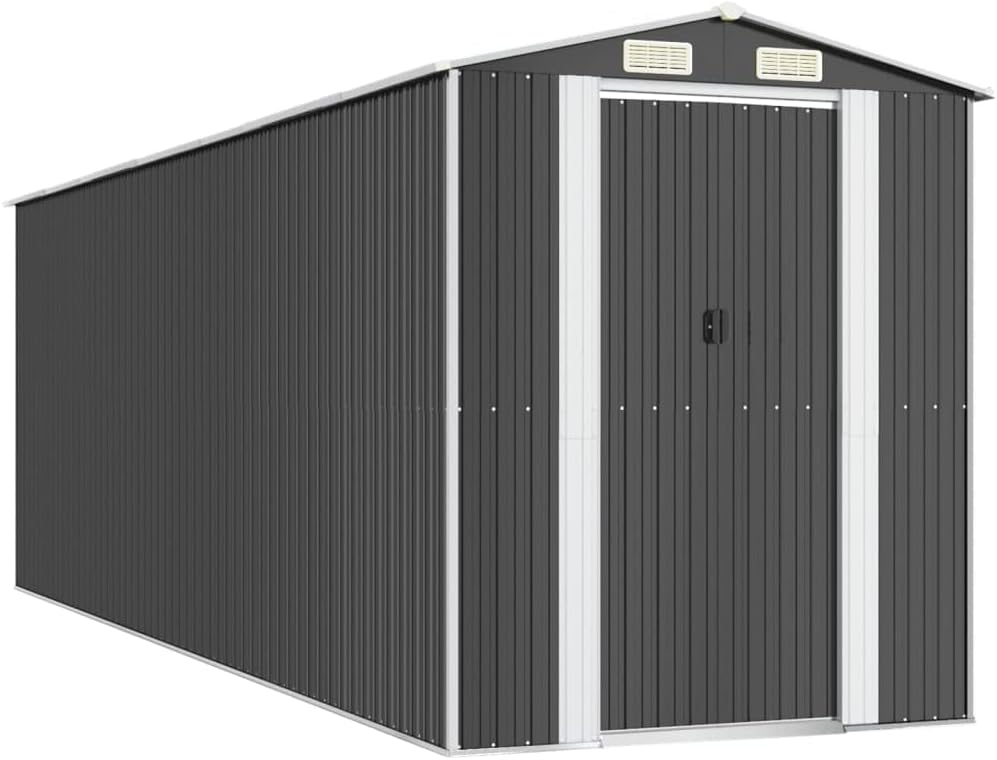 Abri de jardin - anthracite acier galvanisé - 192x606x223 cm - structure extérieure spacieuse - 3147454
