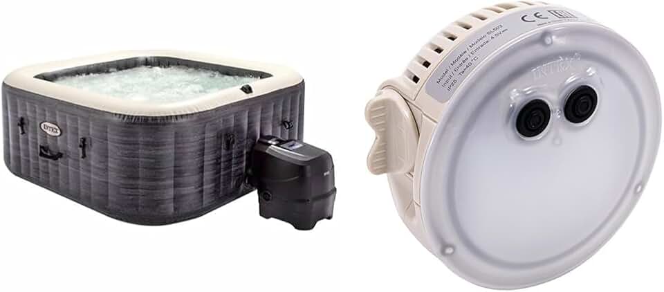 jardinite - Pure Spa Bulles 4 places, LED, Gris Ardoise - 28450EX