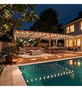jardinite Pergola Bioclimatique en Effet Bois Aluminium 3.5 x 8.5 m, Pergola avec LED, Tonnelle...
