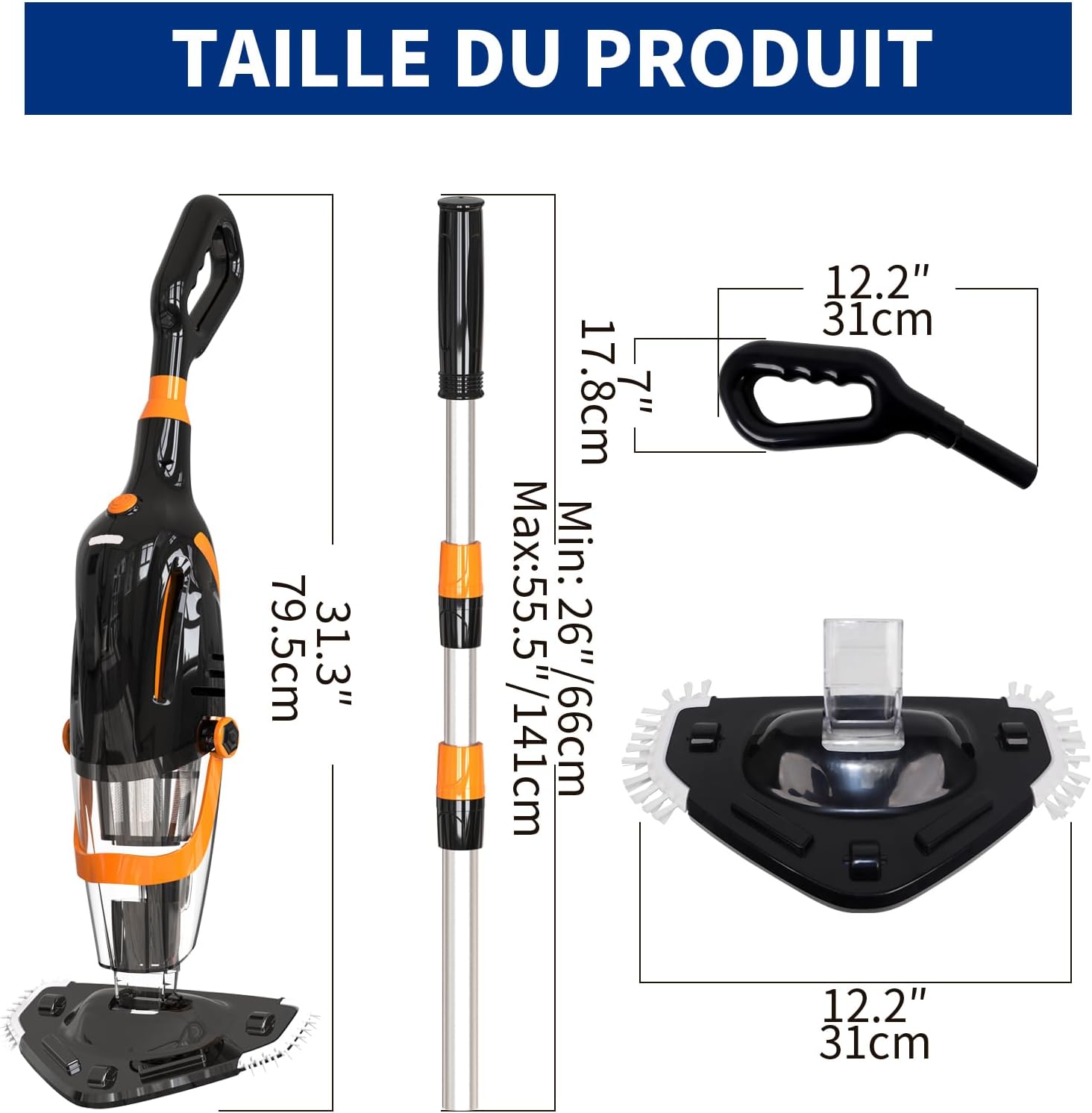 2026 Aspirateur de Piscine à Batterie Rechargeable, Aspirateur à Main sans Fil, 60 Minutes d'Autonomie Nettoyeur Électrique pour Piscine, Jacuzzi, Spa, Argenté