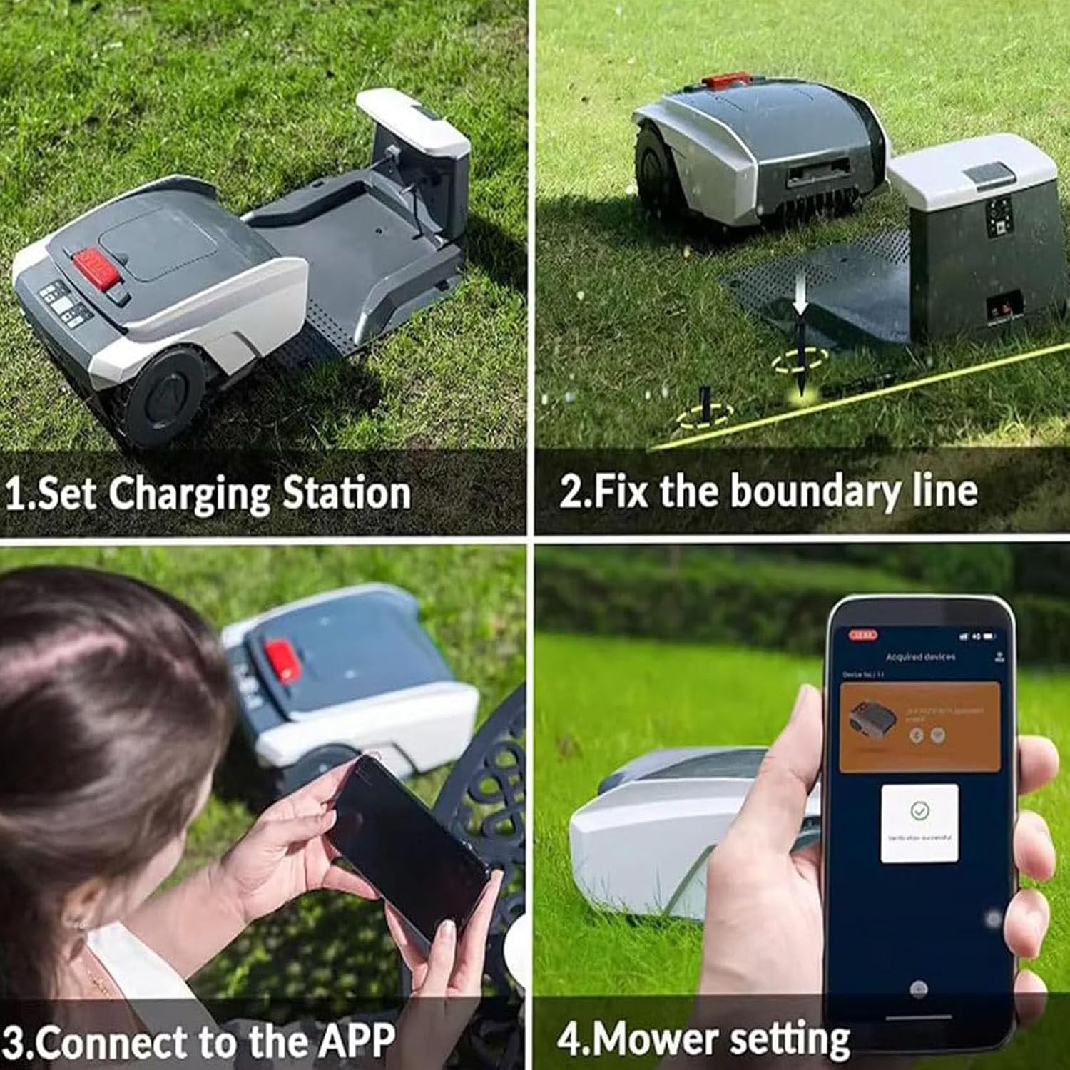 Robot tondeuse - 1500m², 19cm/20-60mm, pluie, WiFi, 35% pente