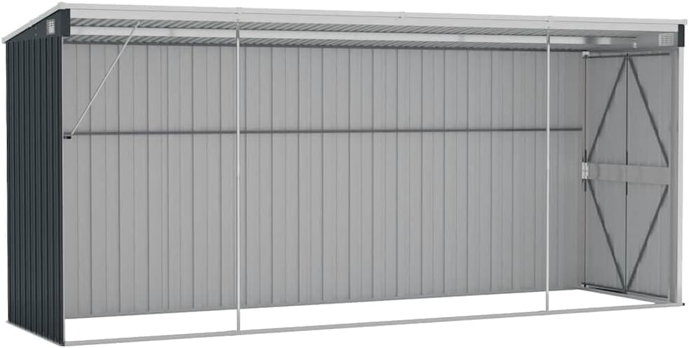jardinite Abri de Jardin Mural Anthracite 118x382x178 cm Acier,Structures extérieures, Cabanes & abris de Jardin,316231