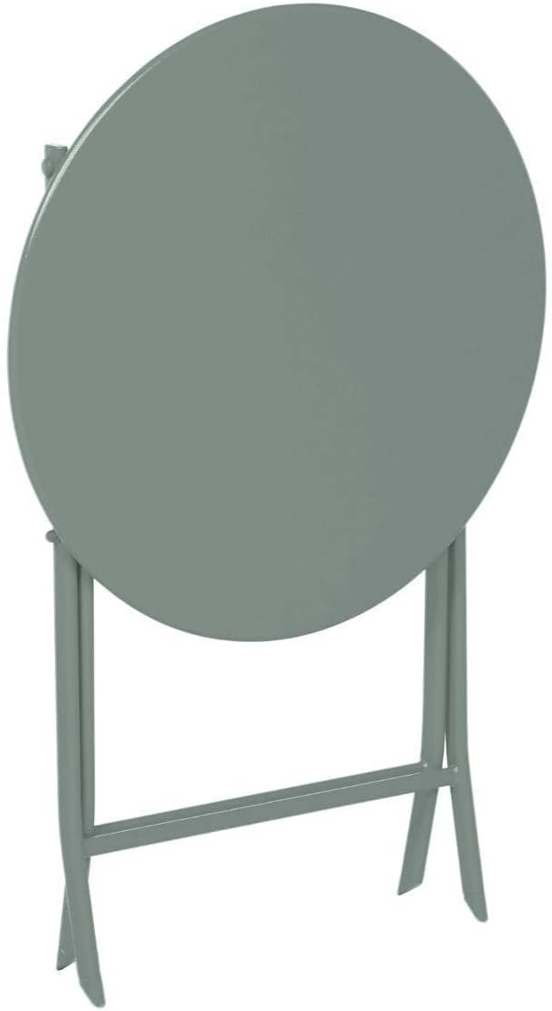 jardinite - Greensboro - Ø60 cm - Table de jardin pliante acier vert 2 places