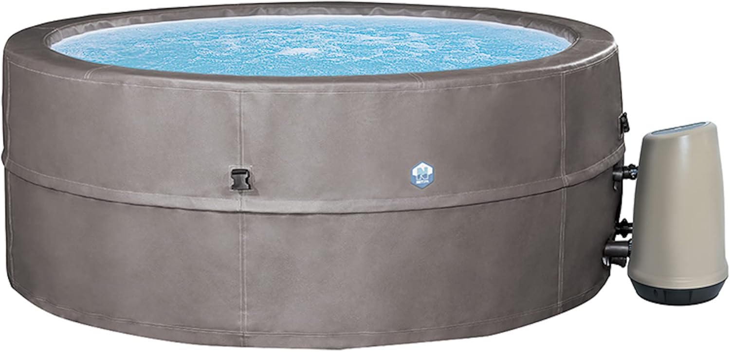 jardinite - Spa - Vita Premium - SP-VIP160C - Gonflable - 6 Places (4 Adultes + 2 Enfants) - Bache De Protection - Réchauffeur - 1100 L - Couverture Simili-Cuir Premium