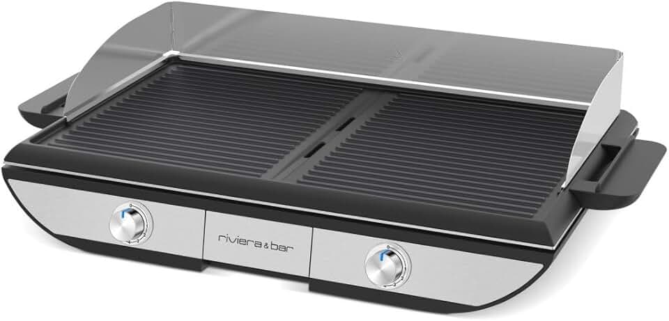 Riviera&Bar - combiné plancha/gril - 53,5x33 cm - fonte, plaques antiadhésives, réversible, lave-vaisselle, 2300W